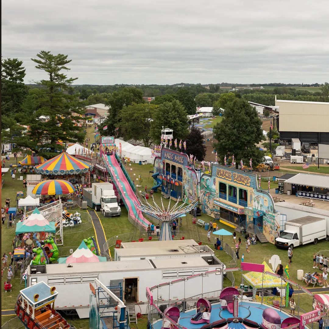 Aerial view of the fair
